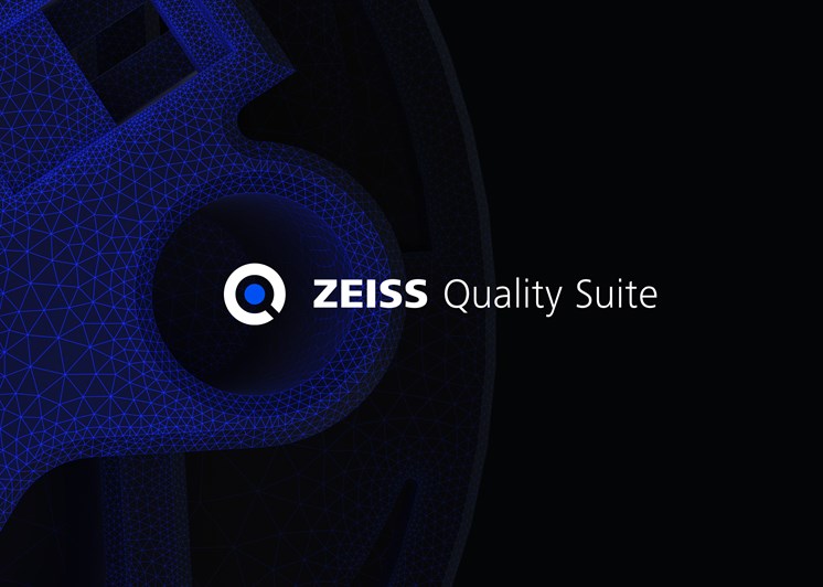 A mesh on an abstract component with the ZEISS Quality Suite logo