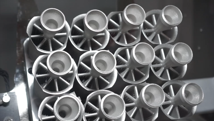 The fuel swirlers – made of INCONEL 625 – are part of a Siemens Energy industrial gas turbine.