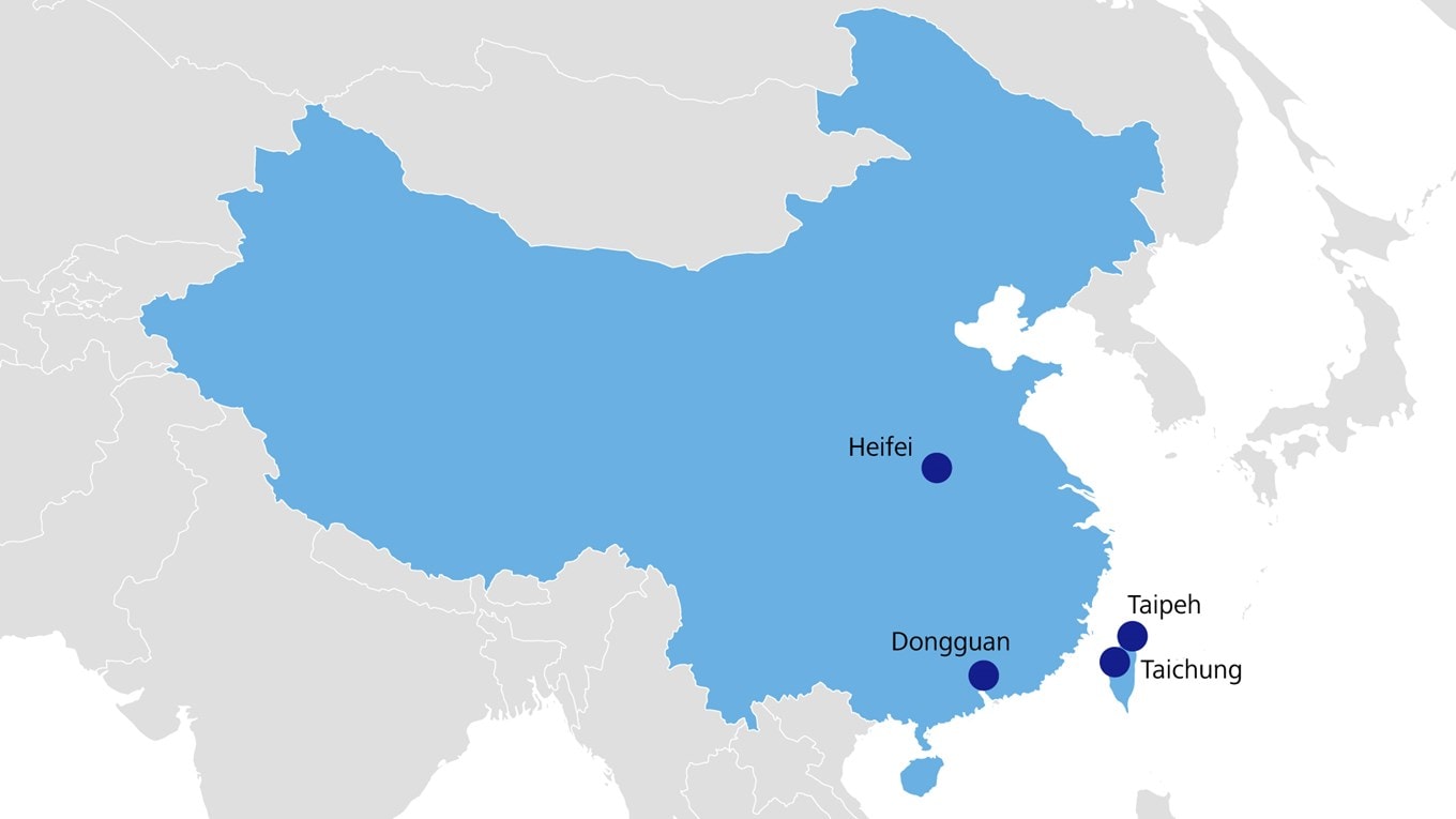 Event locations in China
