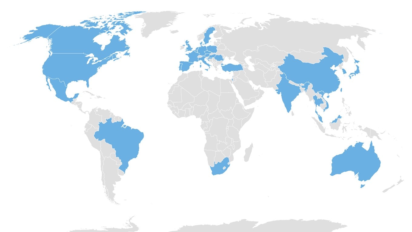 Event locations worldwide
