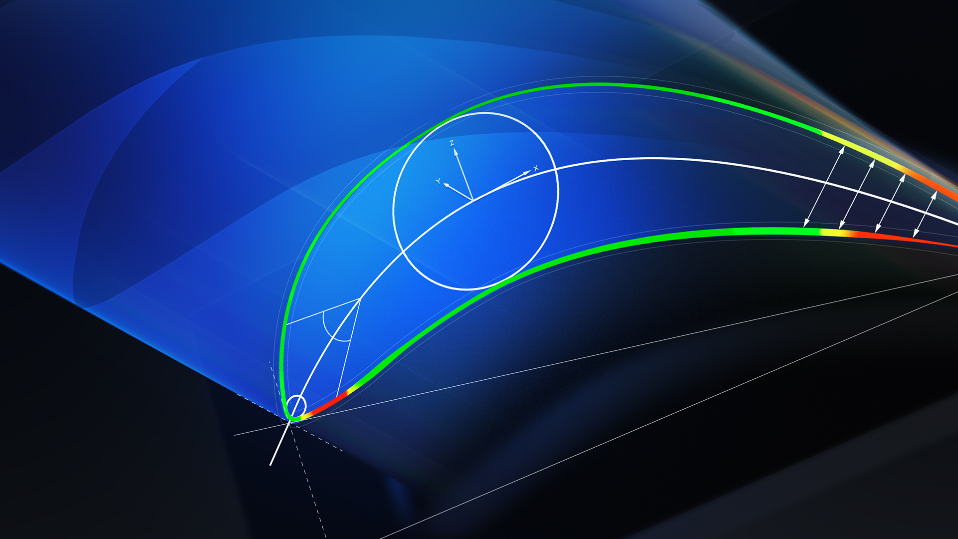 ZEISS INSPECT Airfoil: Dimensional inspection on the cross section of an airfoil 