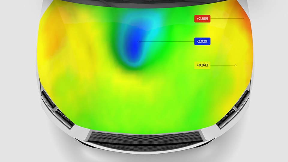 GOM Correlate Features Verbesserte Darstellung von Abweichungen in der 3D-Ansicht