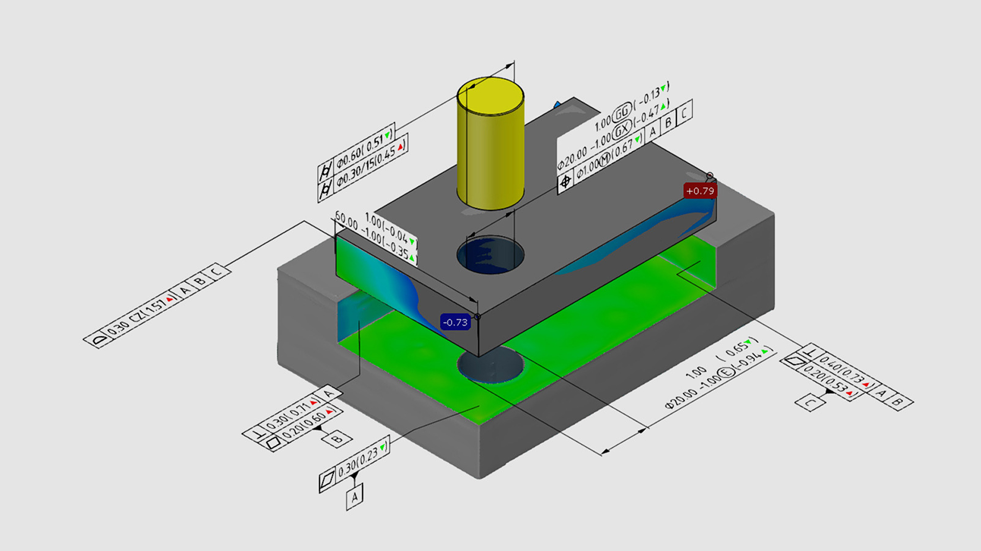Geometric Dimensioning and Tolerancing of a component with GOM Inspect Pro